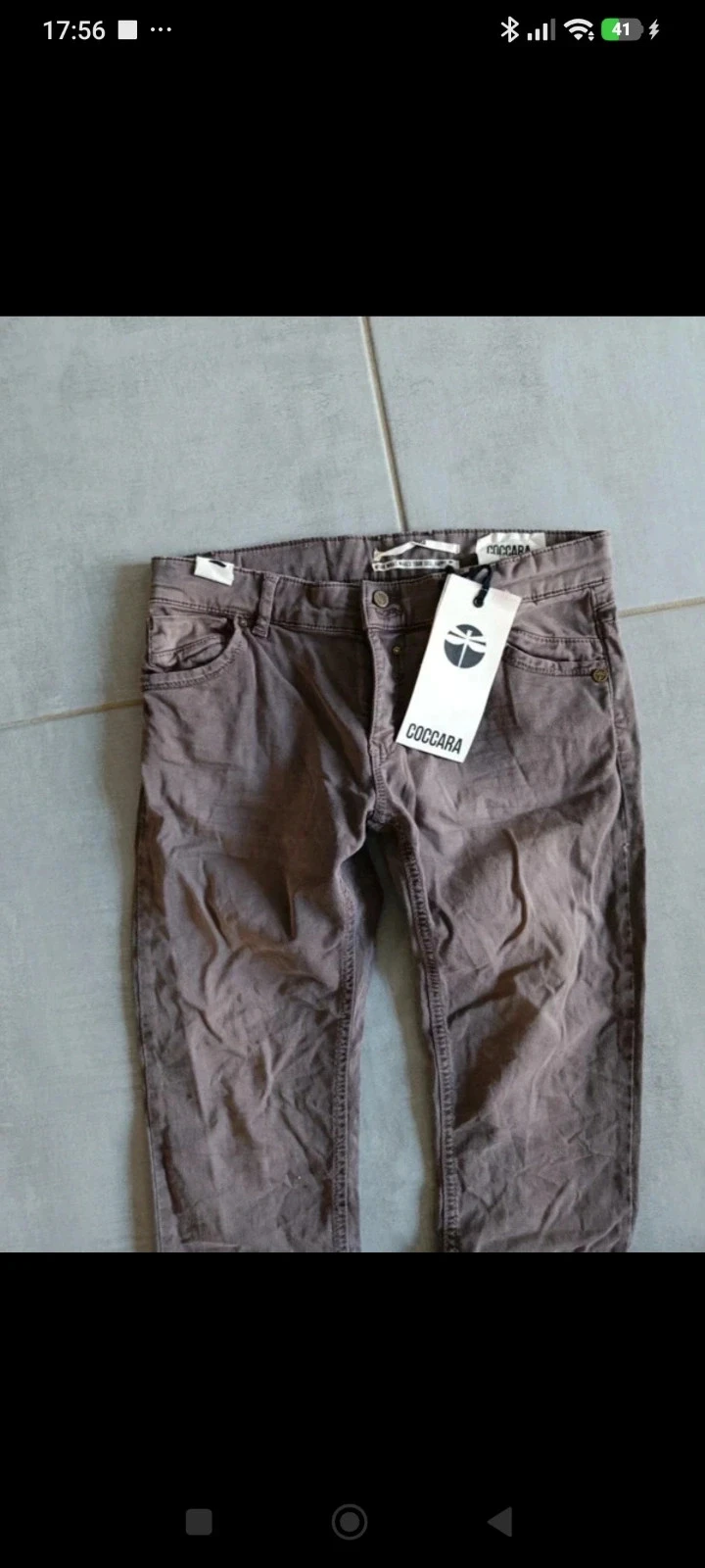 Jeans slim Coccara taupe feminino T28 / T38 algodão elastano novo com etiqueta – photo 2